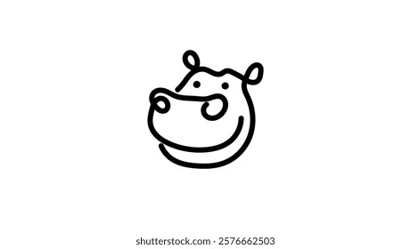 Hippo Logo, black isolated silhouette