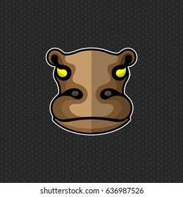 hippo logo design template ,Lion head icon Vector illustration
