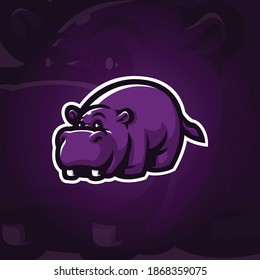 hippo logo design vector with concept style for badge, emblem and tshirt printing. smart hippo illustration.