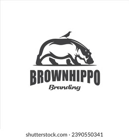 Hippo Logo Design Vector Image