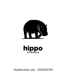 hippo logo icon design vector illustration