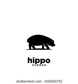 hippo logo icon design vector illustration