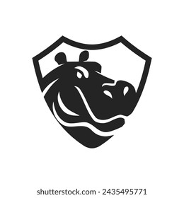 Hippo Logo template Isolated. Brand Identity. Abstract Vector graphic