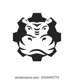 Hippo Logo template Isolated. Brand Identity. Abstract Vector graphic