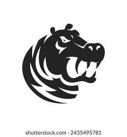 Hippo Logo template Isolated. Brand Identity. Abstract Vector graphic