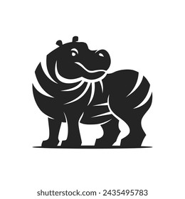 Hippo Logo template Isolated. Brand Identity. Abstract Vector graphic