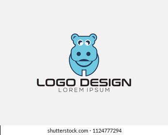 Hippo logo unique concepts minimalist graphic vector abstract