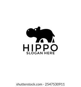 ícone vetor logotipo hipopótamo, modelo vetor design moderno logotipo animal do hipopótamo