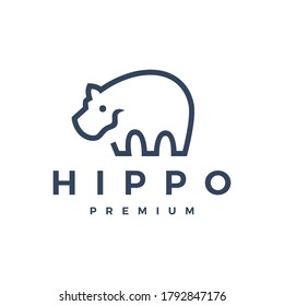 hippo logo vector icon illustration