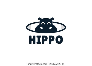 ilustração do ícone de vetor do logotipo do hipopótamo