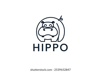 ilustração do ícone de vetor do logotipo do hipopótamo