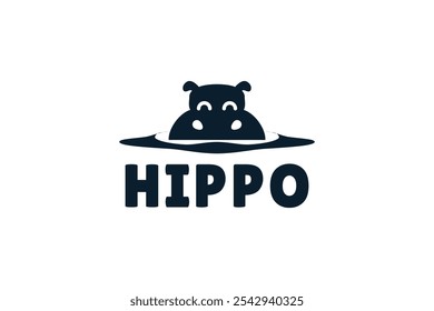 ilustração do ícone de vetor do logotipo do hipopótamo