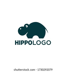 Hippo Silhouette Logo Design Black Stock Vector (Royalty Free) 1753738454