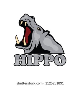 hippo logo for your business, vector illustration