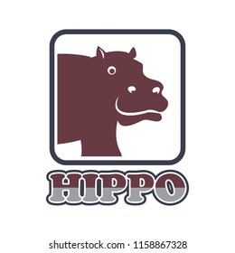 hippo logo for your business, vector illustration