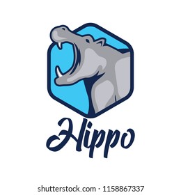 Hippo Logo Your Business Vector Illustration Stock Vector (Royalty Free ...