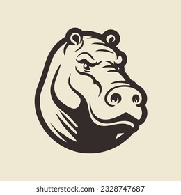 Hippo mascot logo design with a vector illustration of a hippopotamus head.