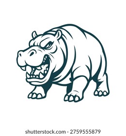 hippo mascot logo illustration vector design template simple and modern style eps 10