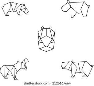 Hippo Origami Geometric Image, Vector
