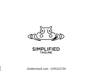 hippo outline unique logo icon designs vector