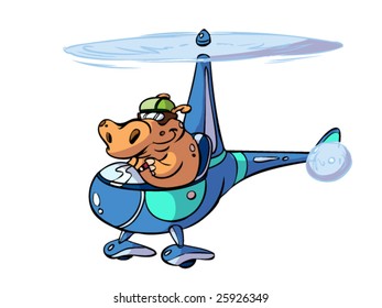 Hippo pilot flying a helicopter