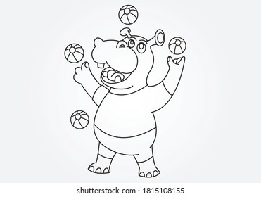 Hippo Jugando Libro de Colores de Balas