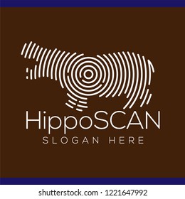 Hippo Scan Technology Logo vector Element. Animal Technology Logo Template