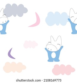 Hippo patrón sin fisuras con fondo animal.Ilustración vertor.