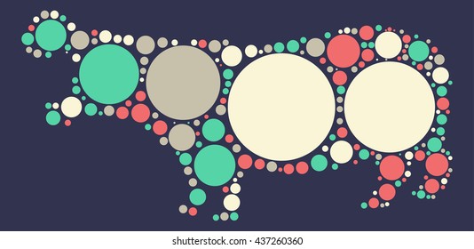 hippo shape vector design by color point