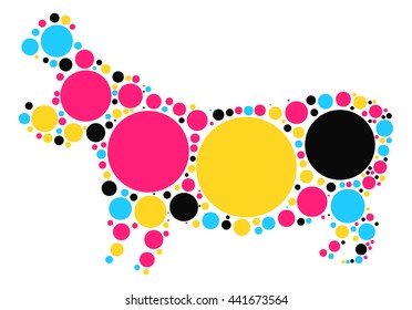 hippo shape vector design by color point