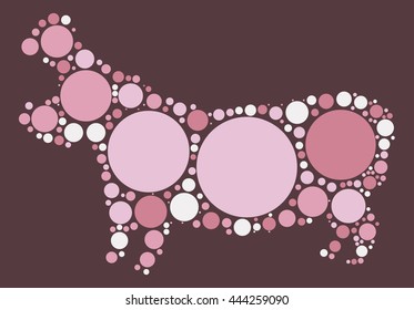 hippo shape vector design by color point