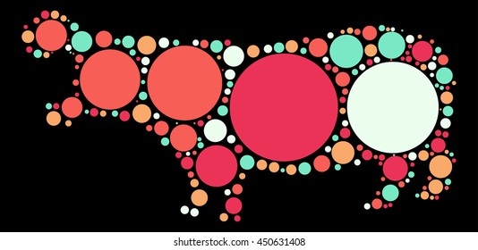 hippo shape vector design by color point