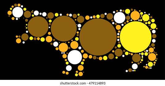 hippo shape vector design by color point