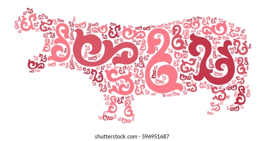 hippo shape vector design illustration