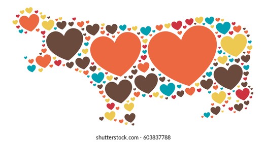 hippo shape vector design illustration