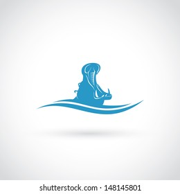 Hippo sign - vector illustration