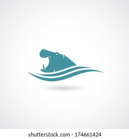 Hippo sign - vector illustration