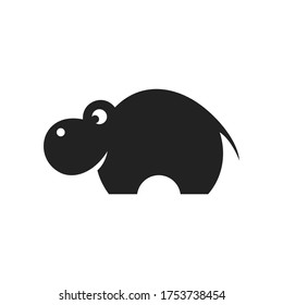 hippo silhouette logo design in black