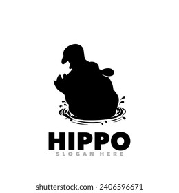 Icono de diseño del símbolo de la silueta de Hippo