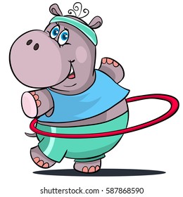 Hippo spinning hoop, fitness vector