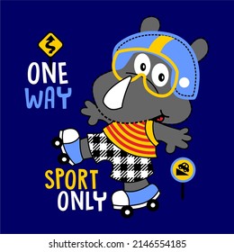 Hippo sporty cartoon vector design