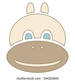 hippo symbol for kids, isolated vector