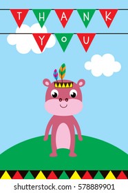 hippo thank you card