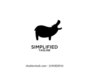 hippo unique logo icon designs vector
