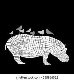 hippo vector hippopotamus animal mammal illustration cartoon cute zoo