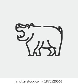 Hippo vector icon illustration sign