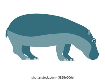 Hippo vector illustration isolated on white background