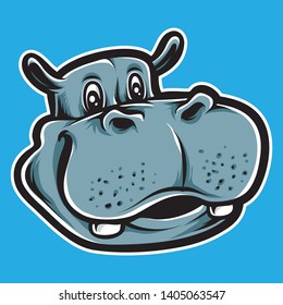 hippo vector logo and illustration