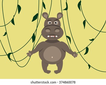 Hippo and vines