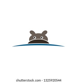 hippo en el símbolo del logotipo del agua vector